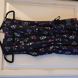 Blue print side tie shirt